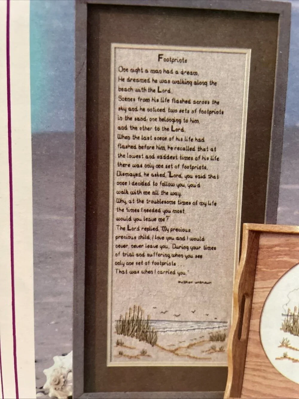 Seaside Designs Footprints in the Sand Cross Stitch Pattern Leaflet 1982 - EUC
